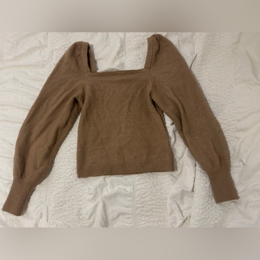 H&M Square Neck Tan Sweater